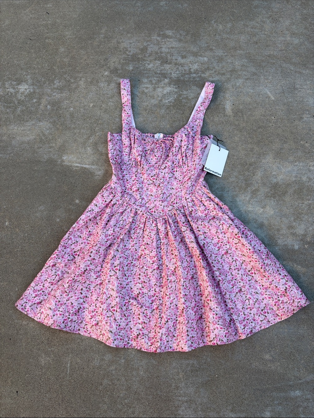 NWT Reformation Daria Linen Mini Dress in Rosin Size 2